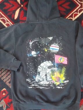 Buc-ee's Black Graphic Space Hoodie with Astronaut Print